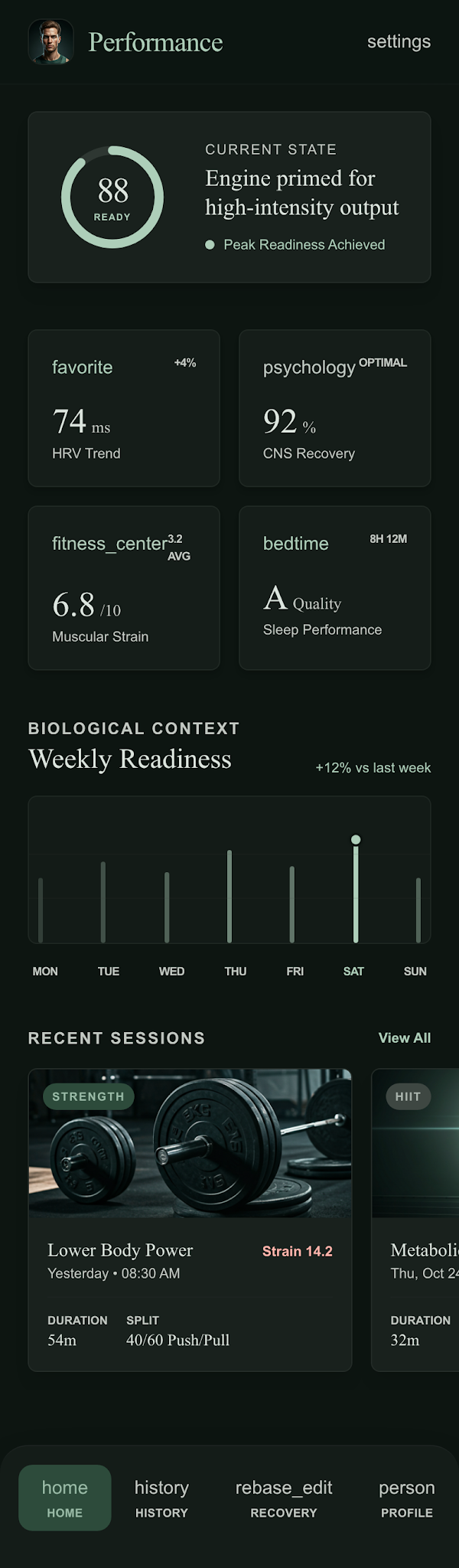 KineX home screen