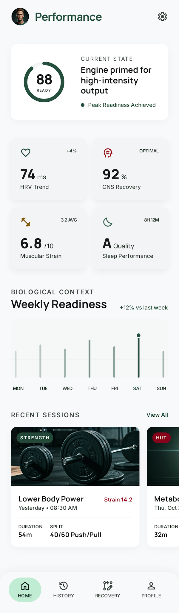 KineX home screen